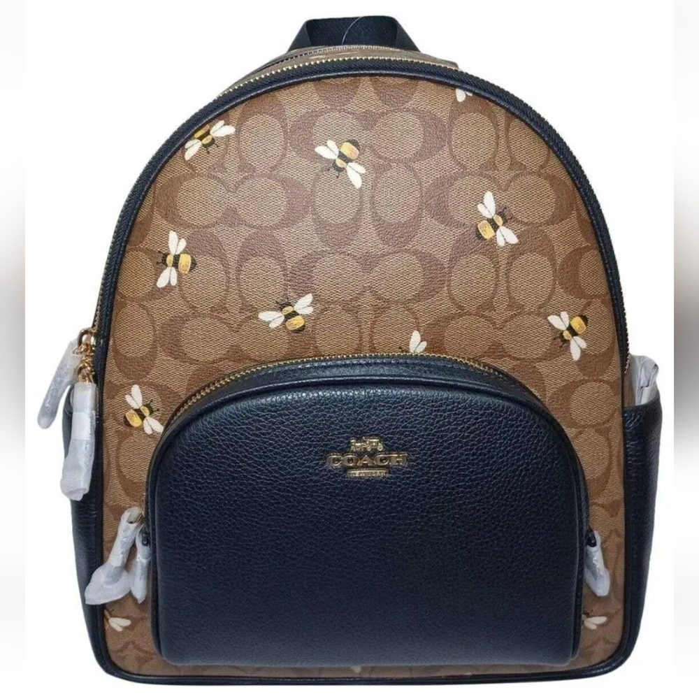 NWT Coach Signature Court Backpack - Khaki Multi